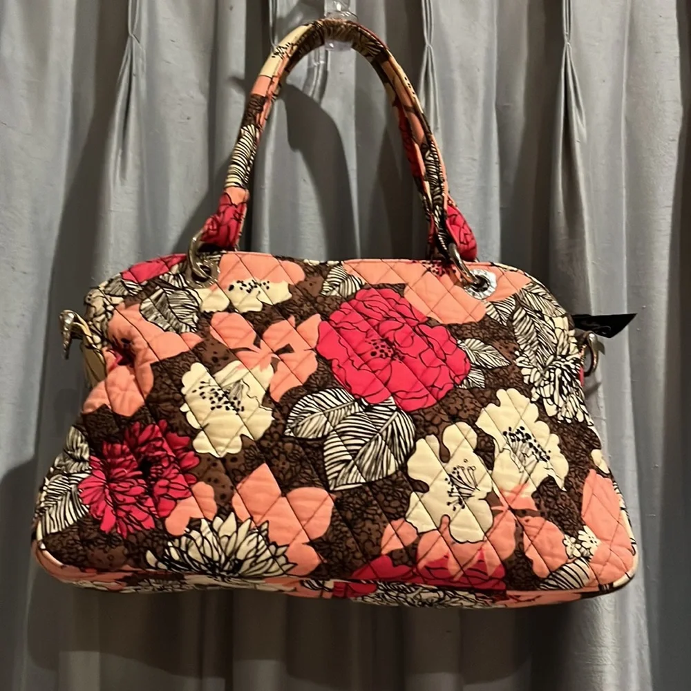 Vera Bradley Mocha Rouge convertible handbag shoulder bag Crossbody RETIRED - Picture 2 of 14